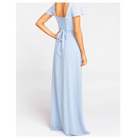 *2 available!* SMYM Marie Sweetheart Maxi in Steel Blue Chiffon - Picture 4 of 10